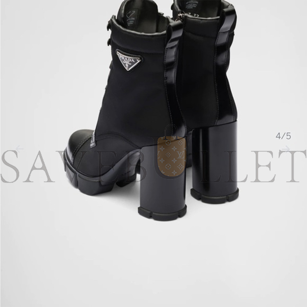 Pra*a nylon and nubuck leather booties 1t427m